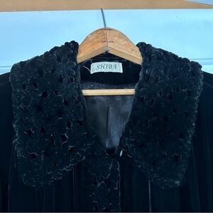 Vintage Black Velvet Opera Coat
